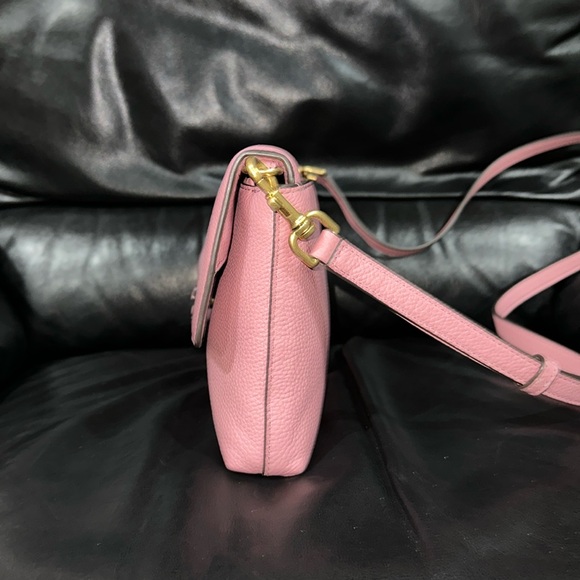 🔥🔥🔥Tory Burch Pink Leather McGraw Crossbody Bag With Tassel - Picture 6 of 14